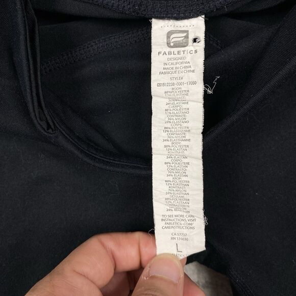 Fabletics Leggings Womens Black PowerHold Capri High Rise Yoga Size Large - Picture 4 of 6